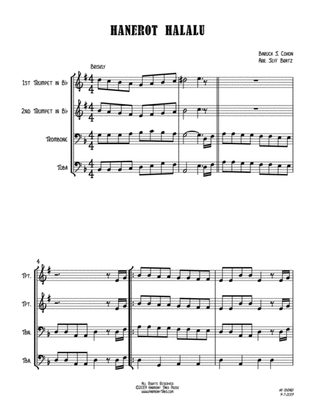 Hanerot Halalu Brass Quartet Page 2