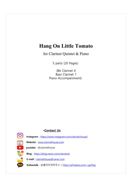 Hang On Little Tomato For Clarinet Quintet Piano Page 2