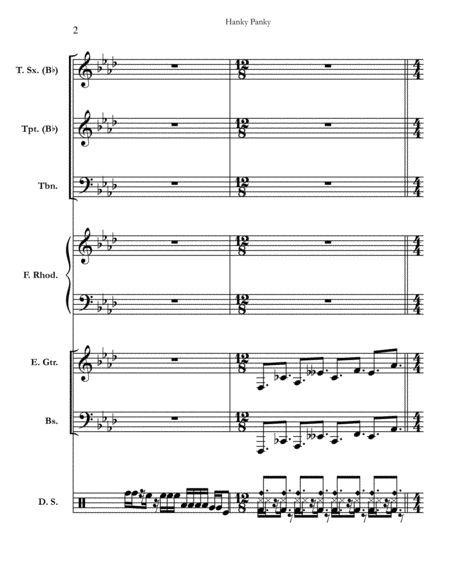 Hanky Panky Chicago Full Score Set Of Parts Page 2