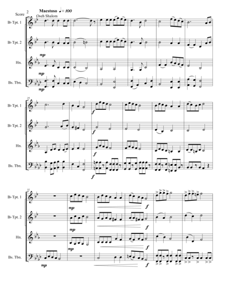 Hanukkah Medley For Brass Quartet Score And Parts Page 2