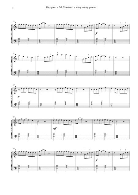 Happier Ed Sheeran Super Easy Piano Page 2