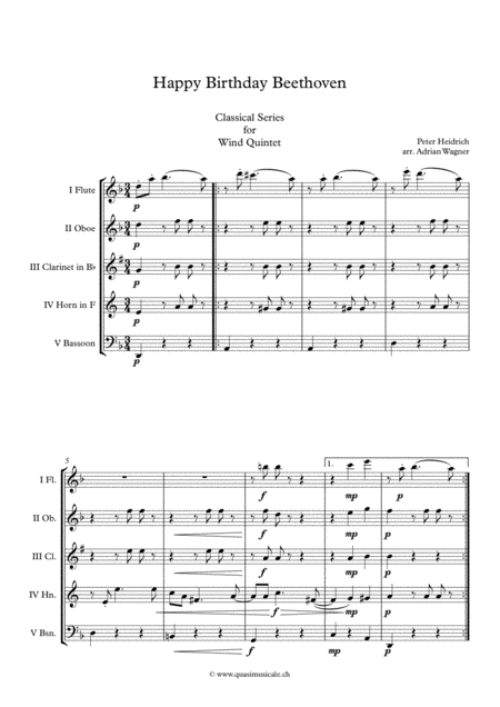 Happy Birthday Beethoven Wind Quintet Arr Adrian Wagner Page 2