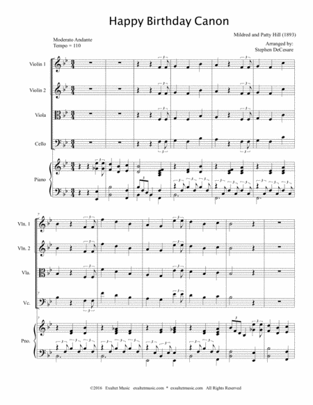 Happy Birthday Canon For String Quartet Page 2