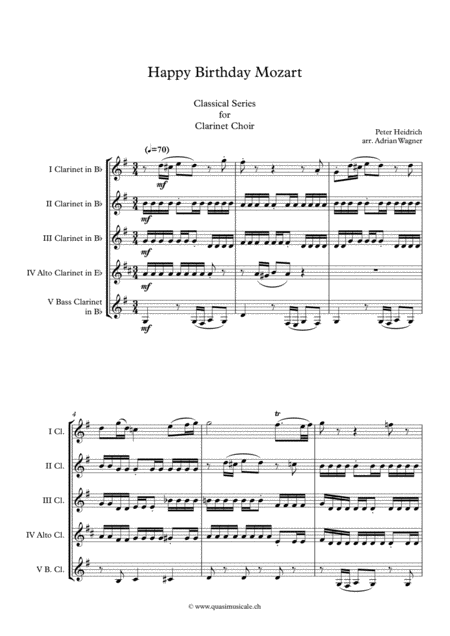 Happy Birthday Mozart Clarinet Choir Arr Adrian Wagner Page 2