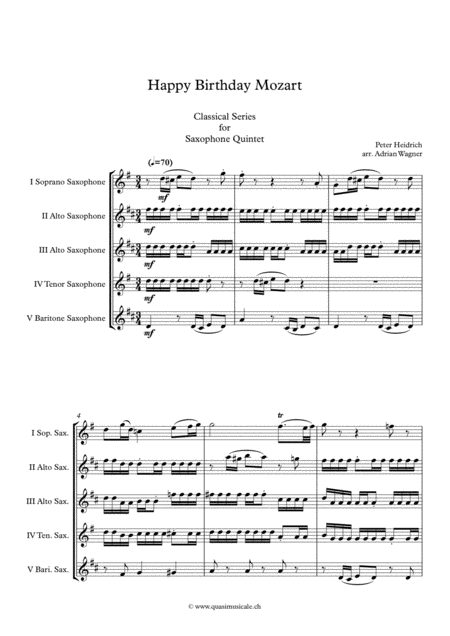 Happy Birthday Mozart Saxophone Quintet Arr Adrian Wagner Page 2