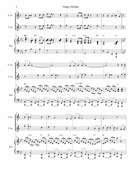 Happy Holiday Duet For Soprano And Tenor Saxophone Page 2