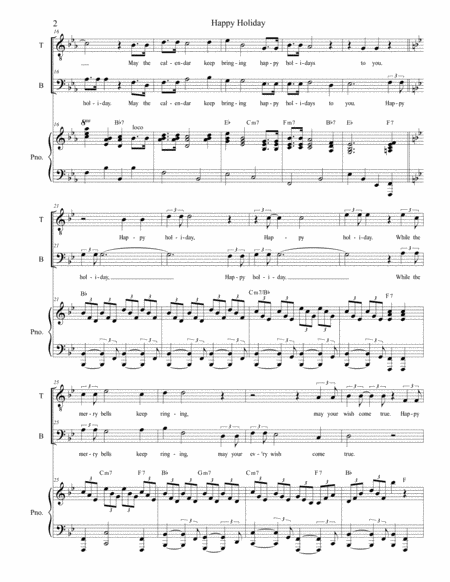Happy Holiday Duet For Tenor And Bass Solo Page 2