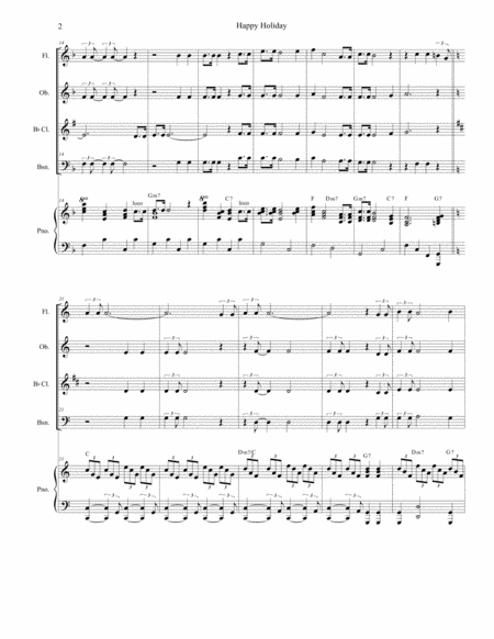 Happy Holiday For Woodwind Quartet And Piano Page 2