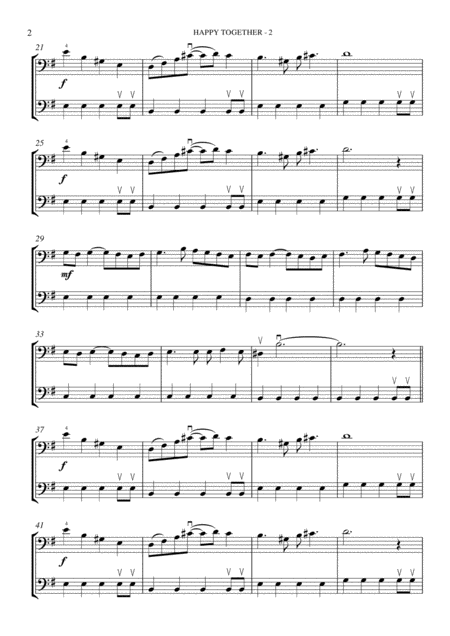 Happy Together Cello Duet Page 2