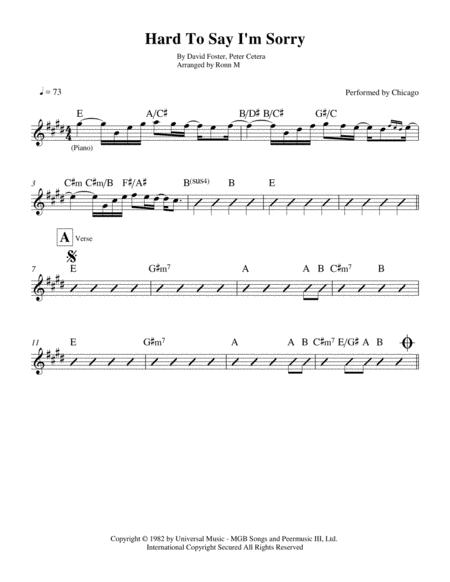 Hard To Say I M Sorry Lead Sheet Performed By Chicago Page 2