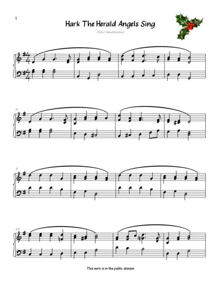 Hark The Herald Angels Sing Arranged For Easy Piano Page 2