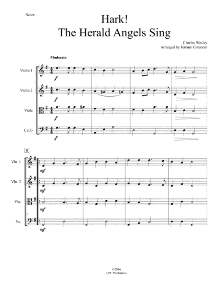 Hark The Herald Angels Sing For String Quartet Page 2