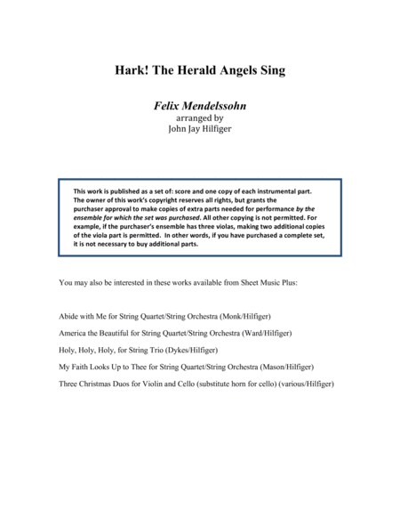 Hark The Herald Angels Sing For Strings Page 2