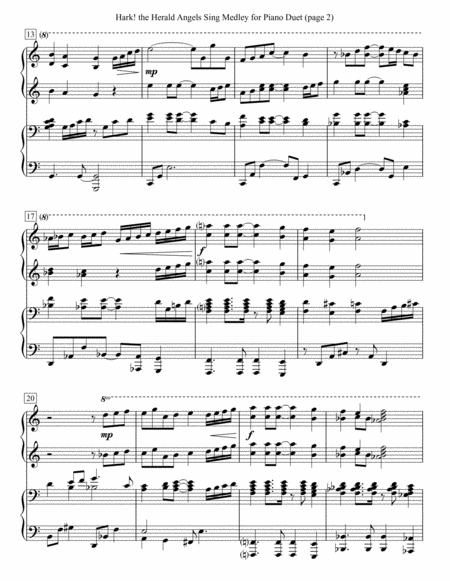 Hark The Herald Angels Sing Medley For Piano Duet Page 2