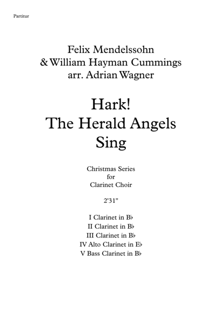 Hark The Herald Angels Sing Take 6 Style Clarinet Choir Arr Adrian Wagner Page 2