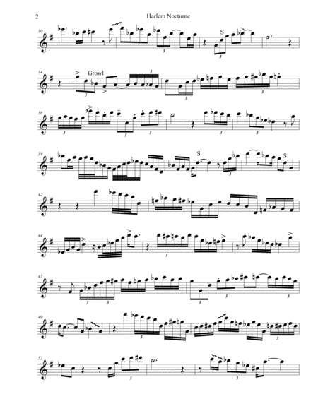 Harlem Nocturne Bari Sax Solo Part Page 2