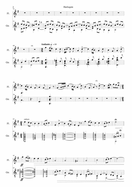 Harlequin For Flute And Guitar Page 2