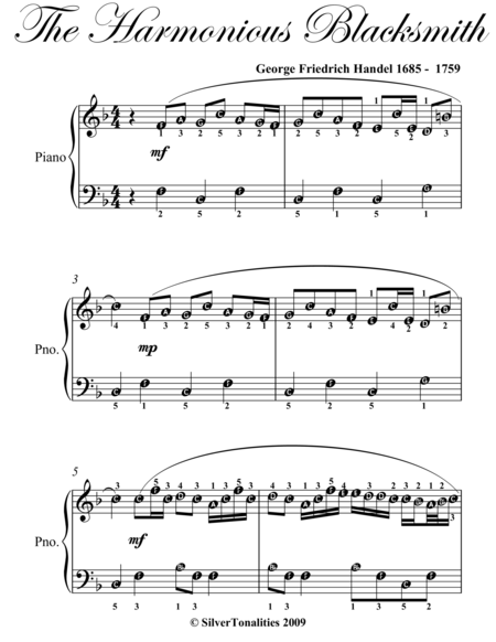 Harmonious Blacksmith Easy Piano Sheet Music Page 2