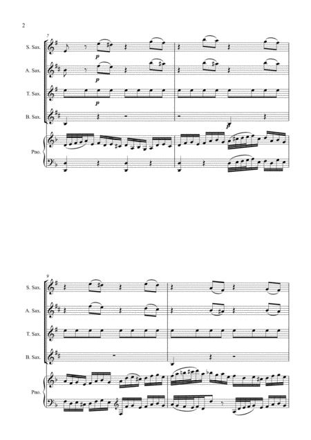 Harpsichord Concerto No 1 In D Minor Bwv 1052 For Saxophone Quartet And Piano Page 2