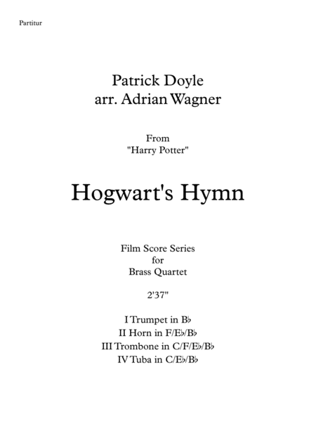 Harry Potter Hogwarts Hymn Brass Quartet Arr Adrian Wagner Page 2