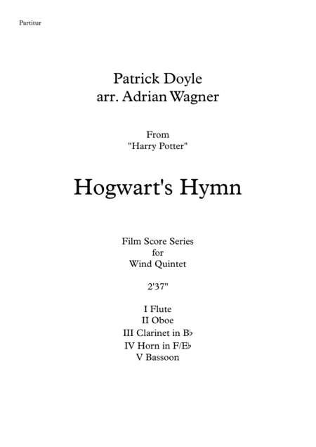 Harry Potter Hogwarts Hymn Wind Quintet Arr Adrian Wagner Page 2