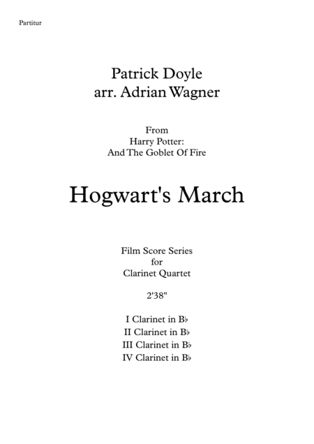 Harry Potter Hogwarts March Clarinet Quartet Arr Adrian Wagner Page 2