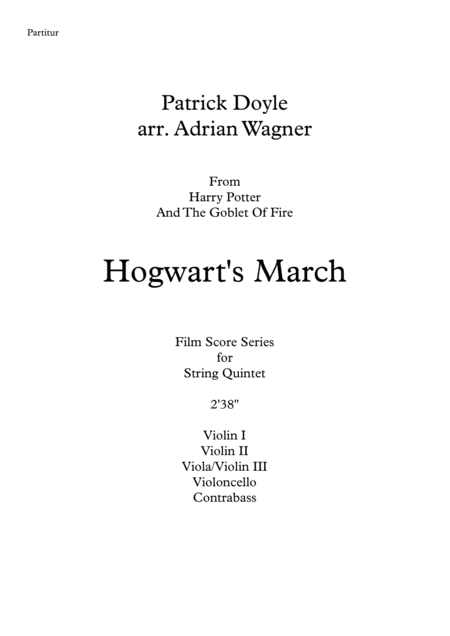 Harry Potter Hogwarts March String Quintet Arr Adrian Wagner Page 2