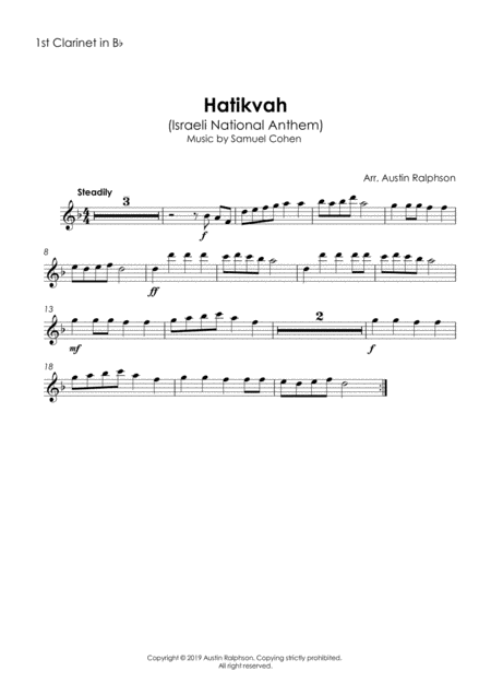 Hatikvah Israeli National Anthem Clarinet Quintet Page 2