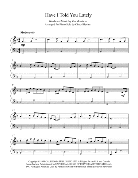 Have I Told You Lately An Easy Piano Solo Arrangement Page 2