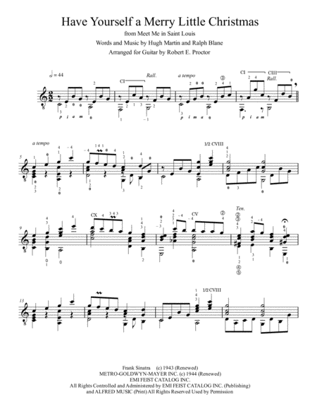 Have Yourself A Merry Little Christmas For Guitar Page 2