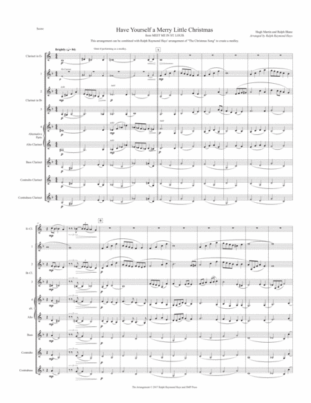 Have Yourself A Merry Little Christmas From Meet Me In St Louis For Clarinet Choir Page 2