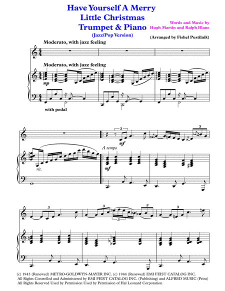 Have Yourself A Merry Little Christmas From Meet Me In St Louis For Trumpet And Piano Page 2