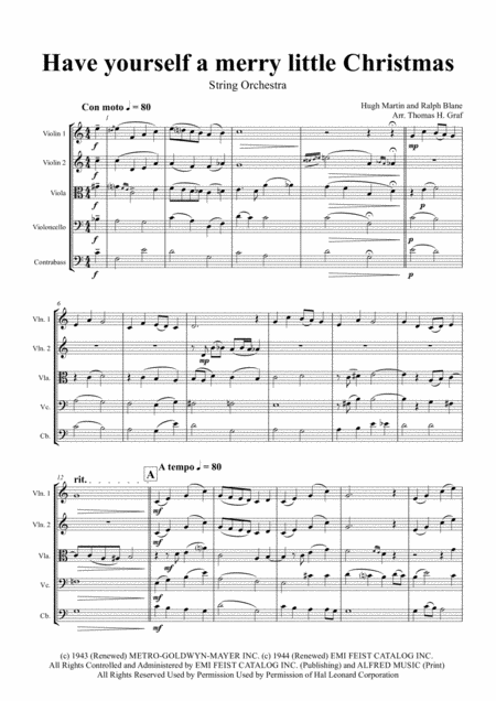 Have Yourself A Merry Little Christmas From Meet Me In St Louis String Orchestra Page 2