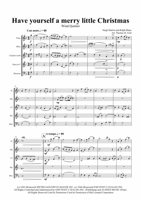 Have Yourself A Merry Little Christmas From Meet Me In St Louis Wind Quintet Page 2