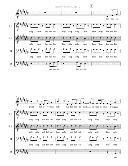 Havent Met You Yet Ttbb A Cappella Page 2