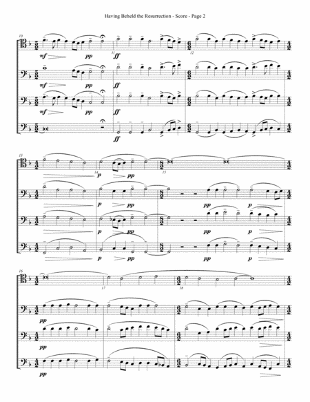 Having Beheld The Resurrection For Trombone Or Low Brass Quartet Page 2