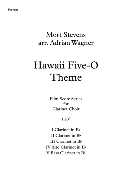 Hawaii Five O Theme Mort Stevens Clarinet Choir Arr Adrian Wagner Page 2