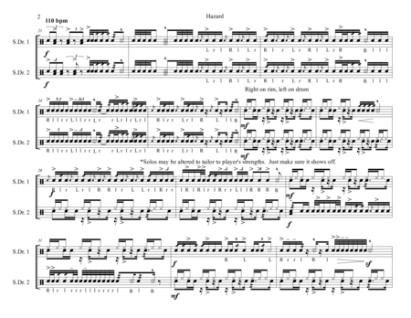 Hazard Marching Snare Duet Page 2