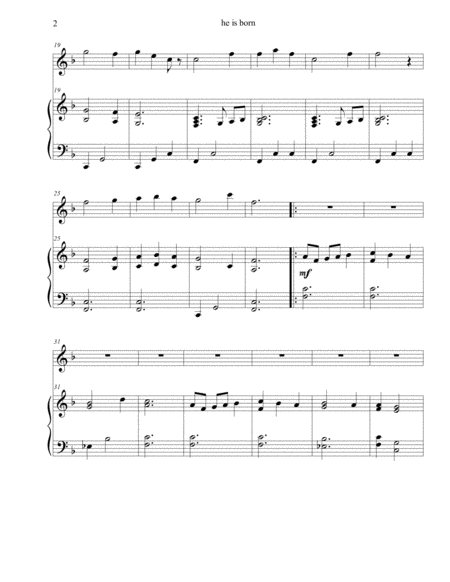 He Is Born Flute Solo With Accompaniment Page 2