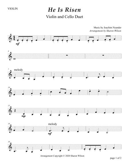 He Is Risen For String Duet Violin And Cello Page 2
