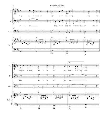 Healer Of My Soul For 2 Part Choir Tb Page 2