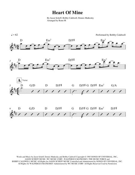 Heart Of Mine Lead Sheet Performed By Bobby Caldwell Page 2