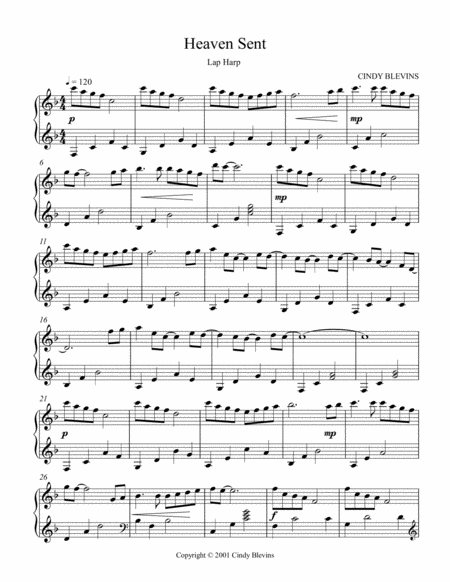 Heaven Sent An Original Solo For Lap Harp From My Book Gentility Lap Harp Version Page 2