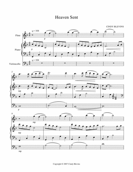 Heaven Sent An Original Song For Piano And Flute With An Optional Cello Part Page 2