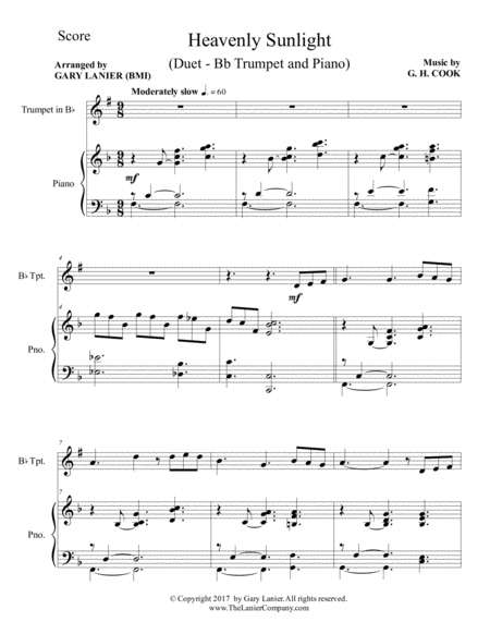 Heavenly Sunlight Duet Bb Trumpet Piano With Score Part Page 2