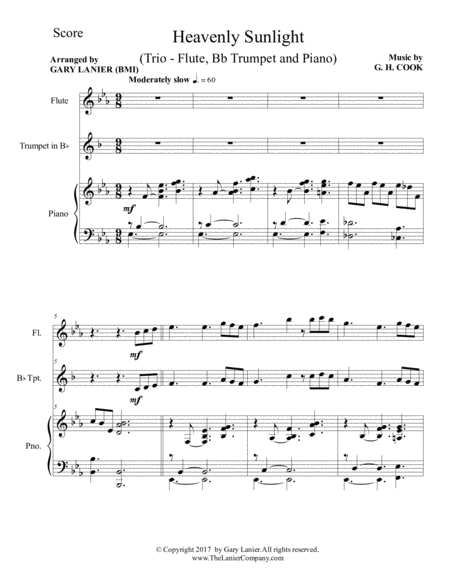 Heavenly Sunlight Trio Flute Bb Trumpet Piano With Score Parts Page 2