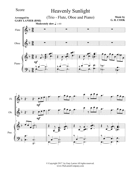Heavenly Sunlight Trio Flute Oboe Piano With Score Parts Page 2