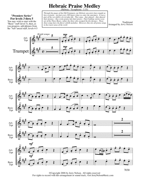 Hebraic Praise Medley Arrangements Level 3 5 For Trumpet Written Acc Page 2