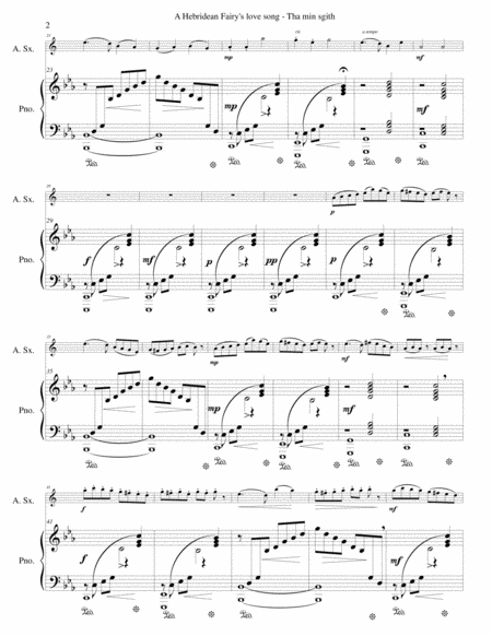 Hebridean Fairys Love Song Tha Mi Sgith Arranged For Alto Saxophone And Piano Page 2