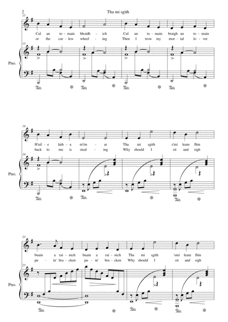 Hebridean Fairys Love Song Tha Mi Sgith Arranged For Voice And Piano In E Minor Page 2